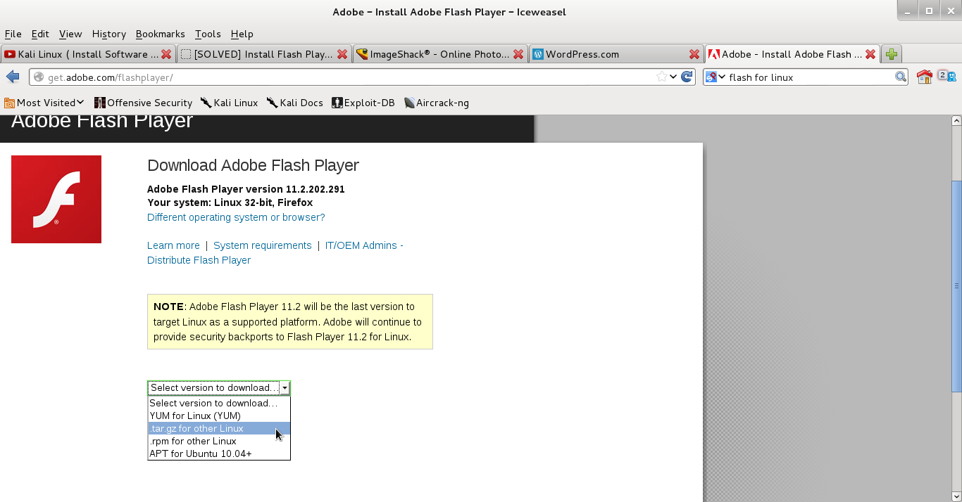 Find Adobe Flash Player Installer File