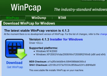 winpcap download